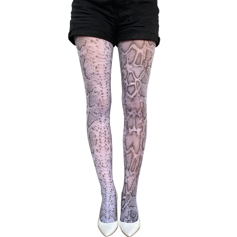 Snake skin Tights white |small to plus size tights